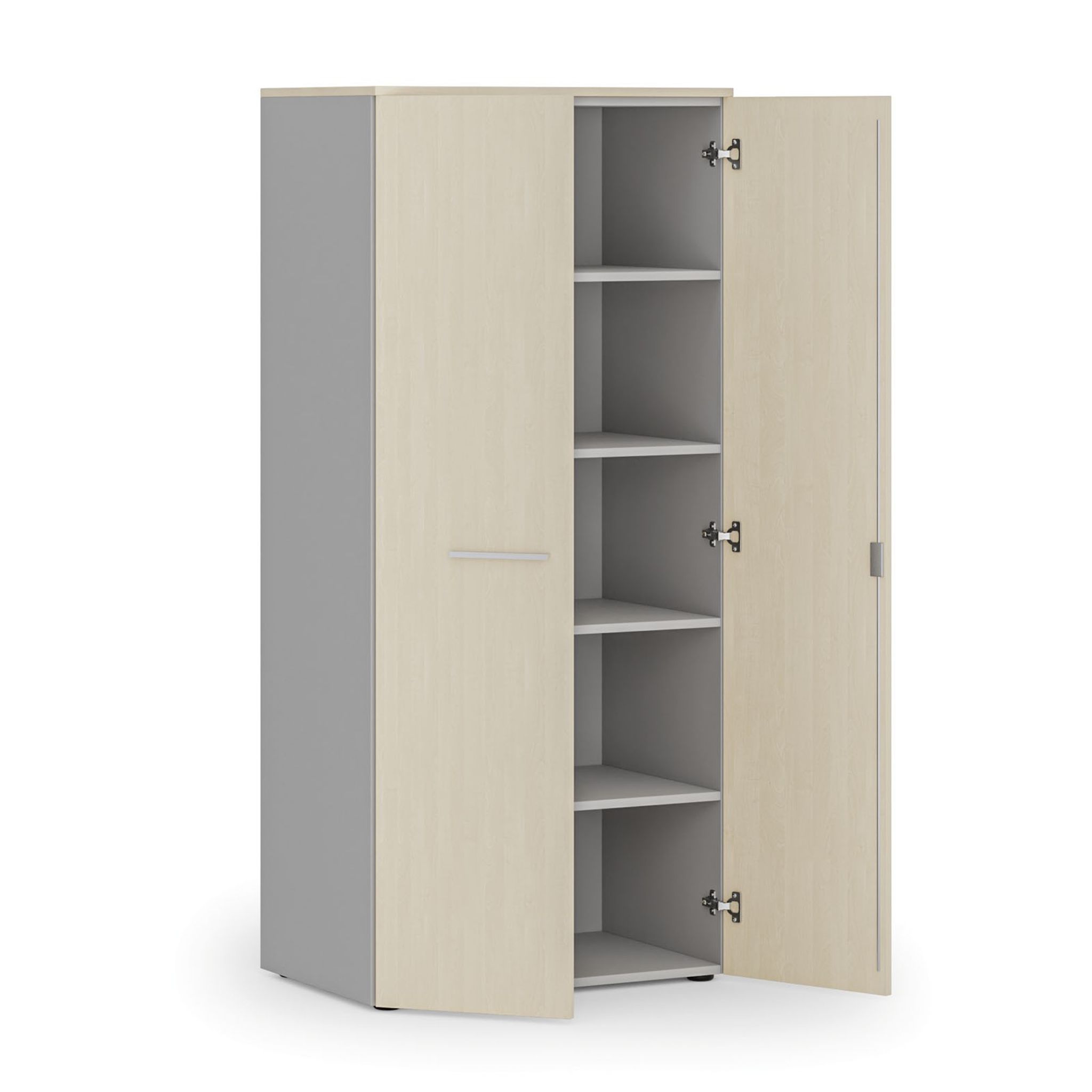 Szafa biurowa z drzwiami PRIMO GRAY, 800 x 500 x 1781 mm