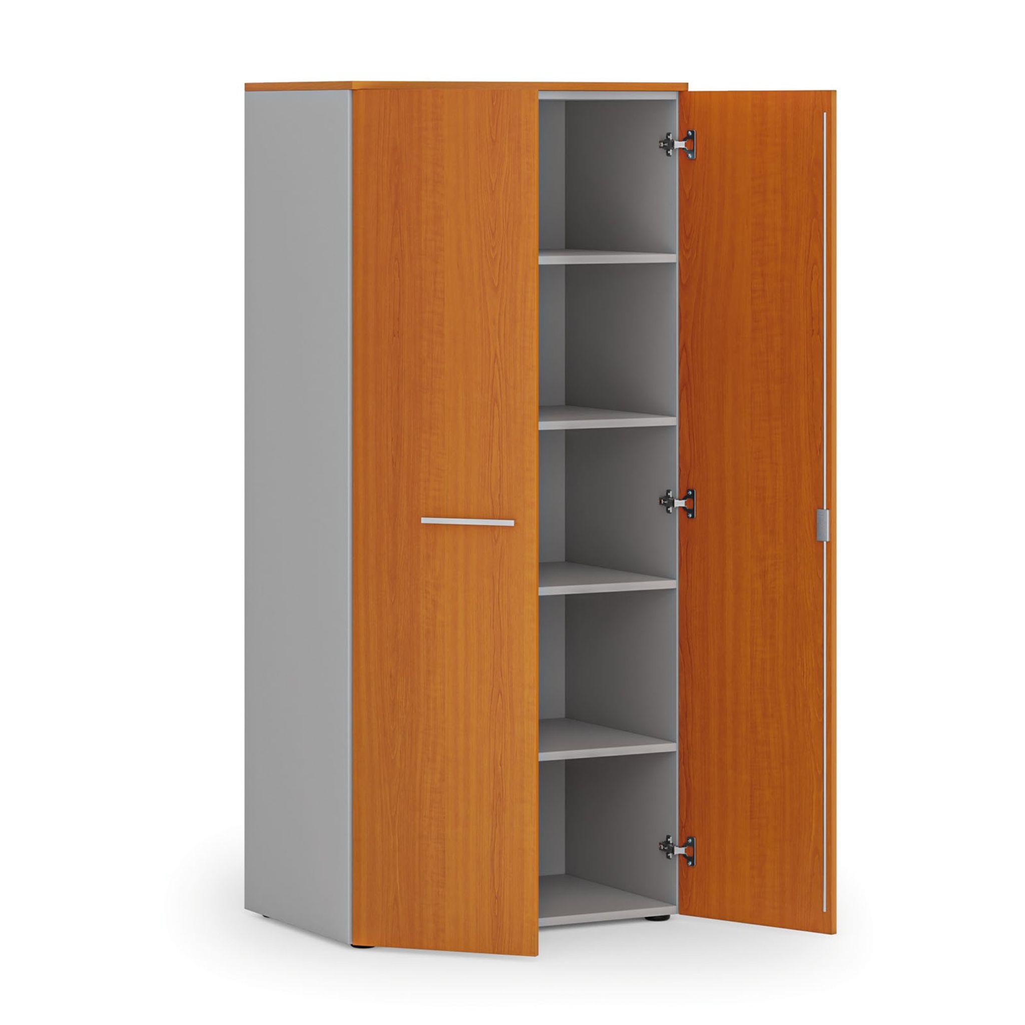 Szafa biurowa z drzwiami PRIMO GRAY, 800 x 500 x 1781 mm, szary/czereśnia