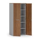 Szafa biurowa z drzwiami PRIMO GRAY, 800 x 500 x 1781 mm, szary/orzech