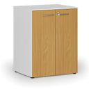 Szafa biurowa z drzwiami PRIMO WHITE, 2 półki, 800 x 640 x 1027 mm, biały/buk