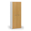 Szafa biurowa z drzwiami PRIMO WHITE, 2128 x 800 x 420 mm, biały/buk