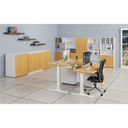 Szafa biurowa z drzwiami PRIMO WHITE, 2128 x 800 x 420 mm, biały/buk
