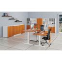 Szafa biurowa z drzwiami PRIMO WHITE, 2128 x 800 x 420 mm, biały/wiśnia