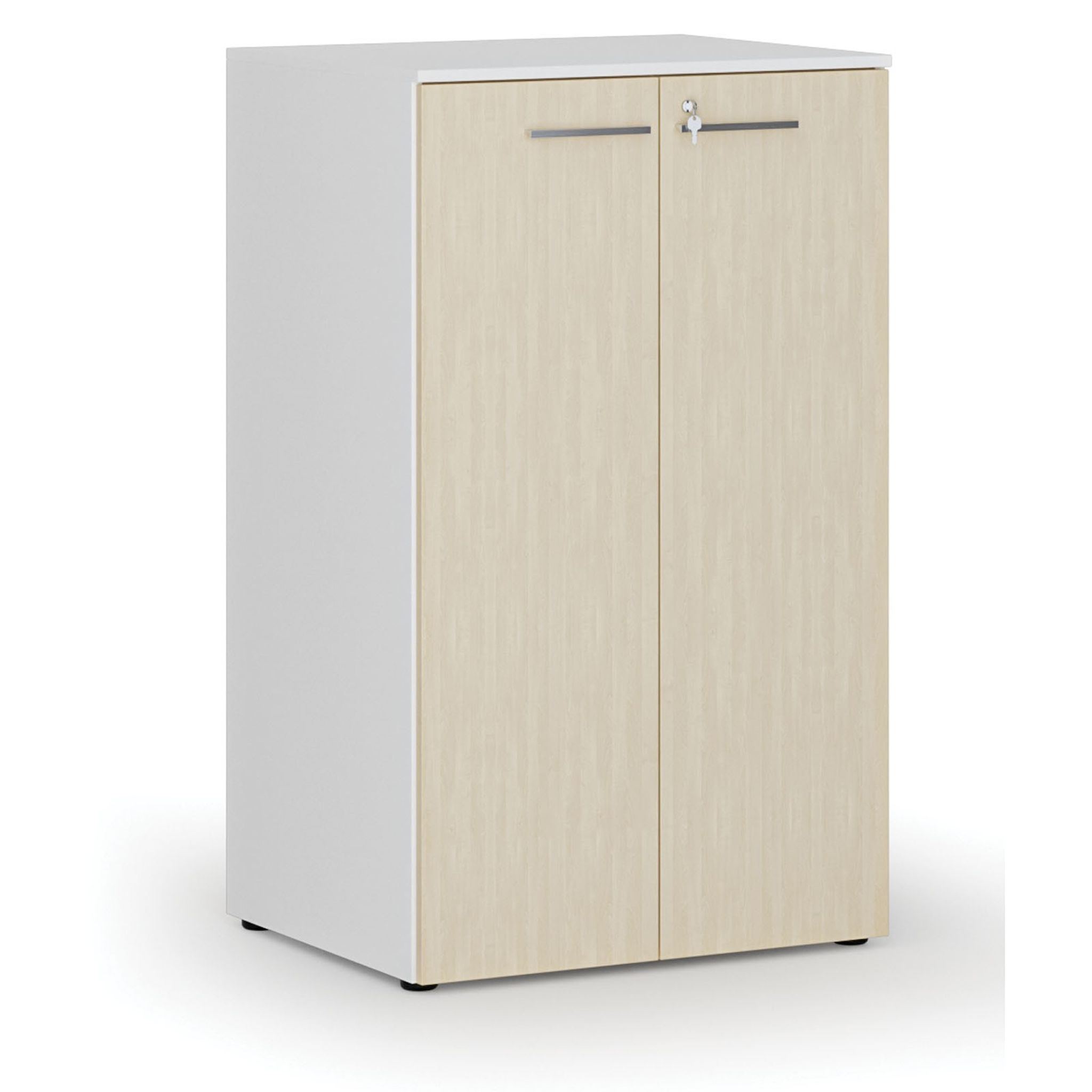 Szafa biurowa z drzwiami PRIMO WHITE, 3 półki, 800 x 640 x 1335 mm