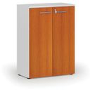 Szafa biurowa z drzwiami PRIMO WHITE, 800 x 420 x 1087 mm, biały/wiśnia