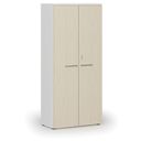 Szafa biurowa z drzwiami PRIMO WHITE, 800 x 420 x 1781 mm, biały/brzoza