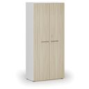 Szafa biurowa z drzwiami PRIMO WHITE, 800 x 420 x 1781 mm, biały/dąb naturalny