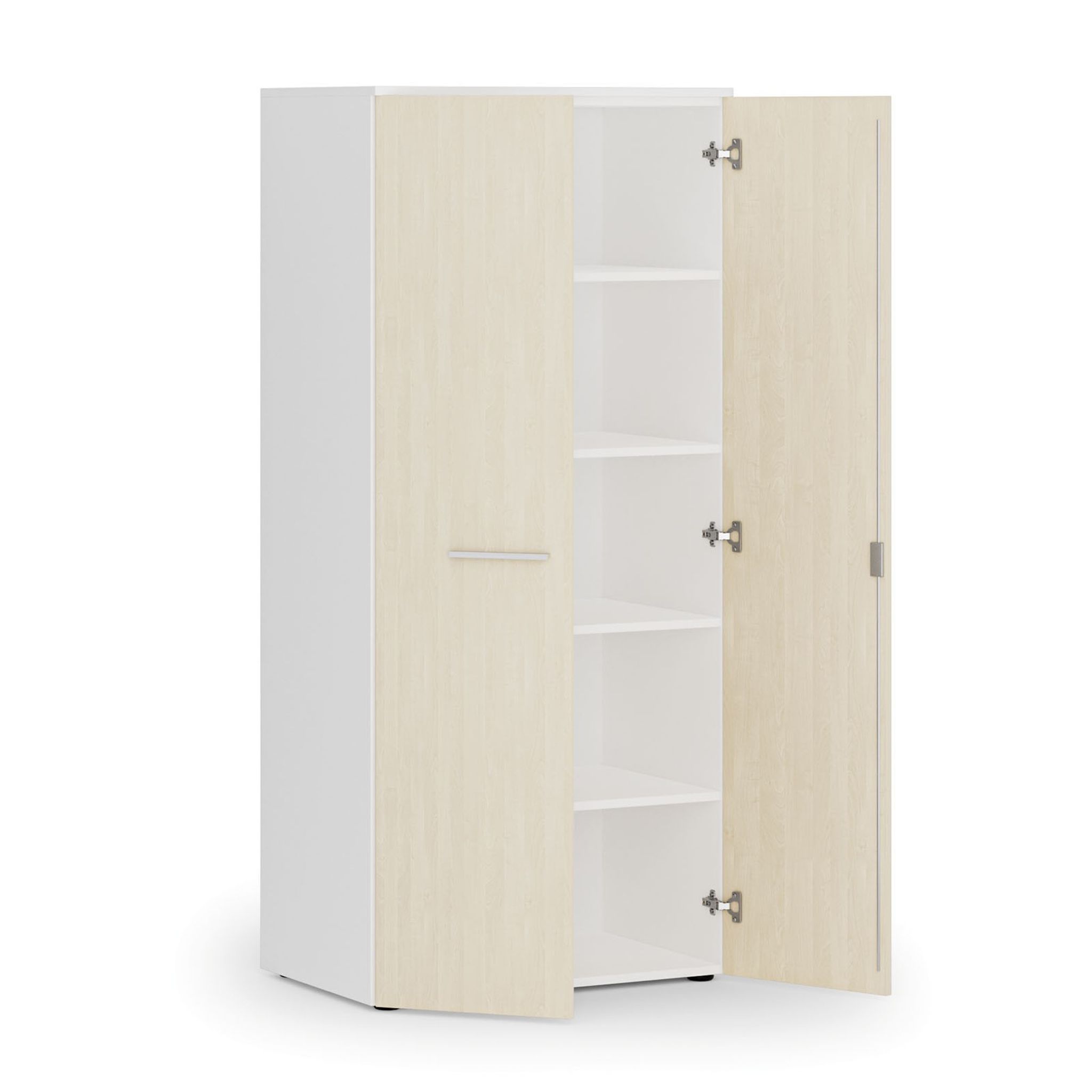 Szafa biurowa z drzwiami PRIMO WHITE, 800 x 500 x 1781 mm