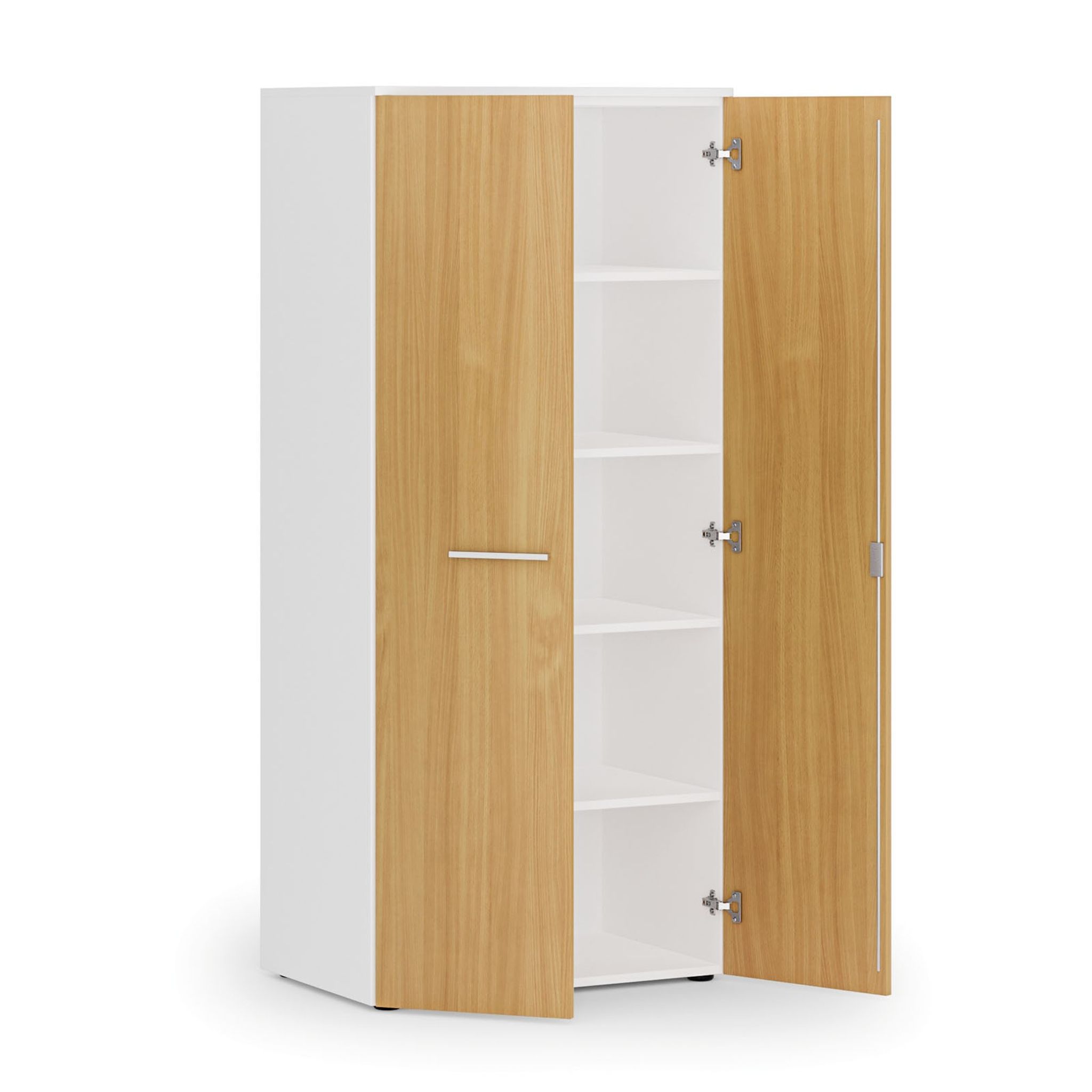 Szafa biurowa z drzwiami PRIMO WHITE, 800 x 500 x 1781 mm, biały/buk