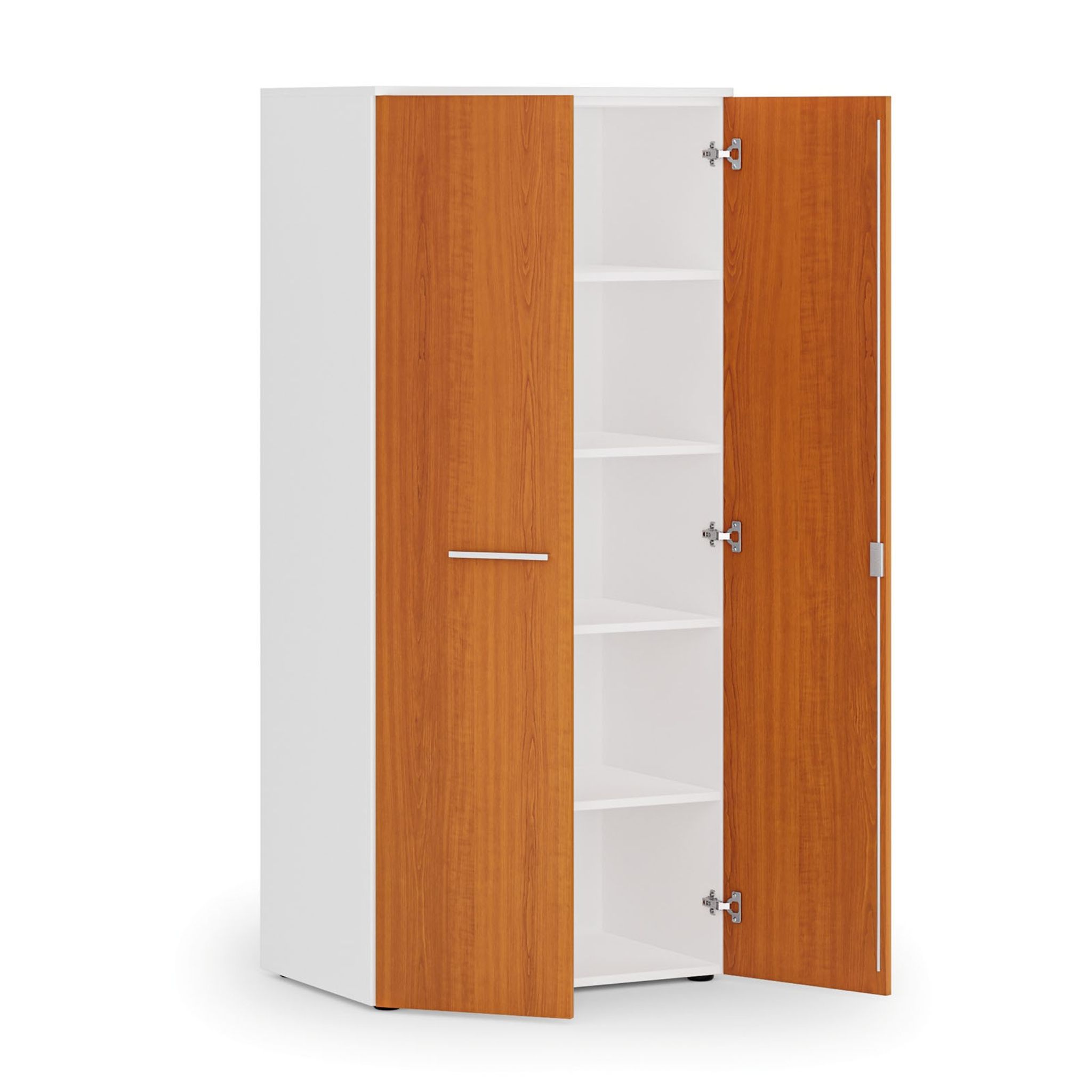 Szafa biurowa z drzwiami PRIMO WHITE, 800 x 500 x 1781 mm, biały/czereśnia