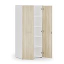 Szafa biurowa z drzwiami PRIMO WHITE, 800 x 500 x 1781 mm, biały/dąb naturalny