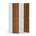 Szafa biurowa z drzwiami PRIMO WHITE, 800 x 500 x 1781 mm, biały/orzech
