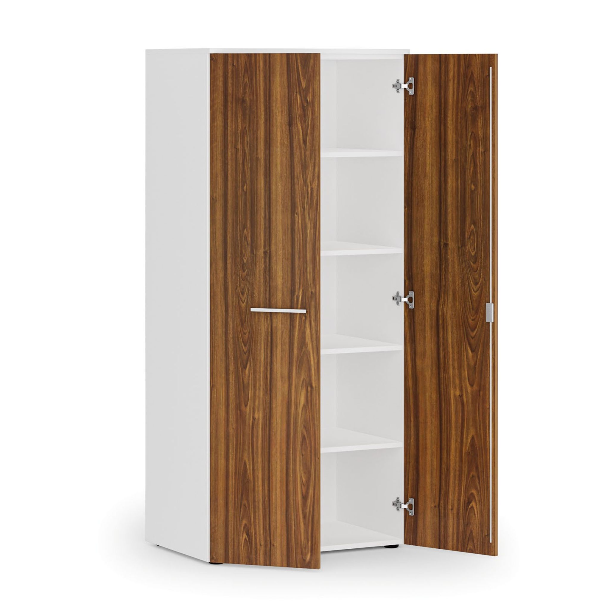 Szafa biurowa z drzwiami PRIMO WHITE, 800 x 500 x 1781 mm, biały/orzech