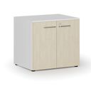 Szafa biurowa z drzwiami PRIMO WHITE, 800 x 640 x 735 mm, biały/brzoza