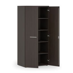 Szafa biurowa z drzwiami PRIMO WOOD, 1781 x 800 x 500 mm, wenge