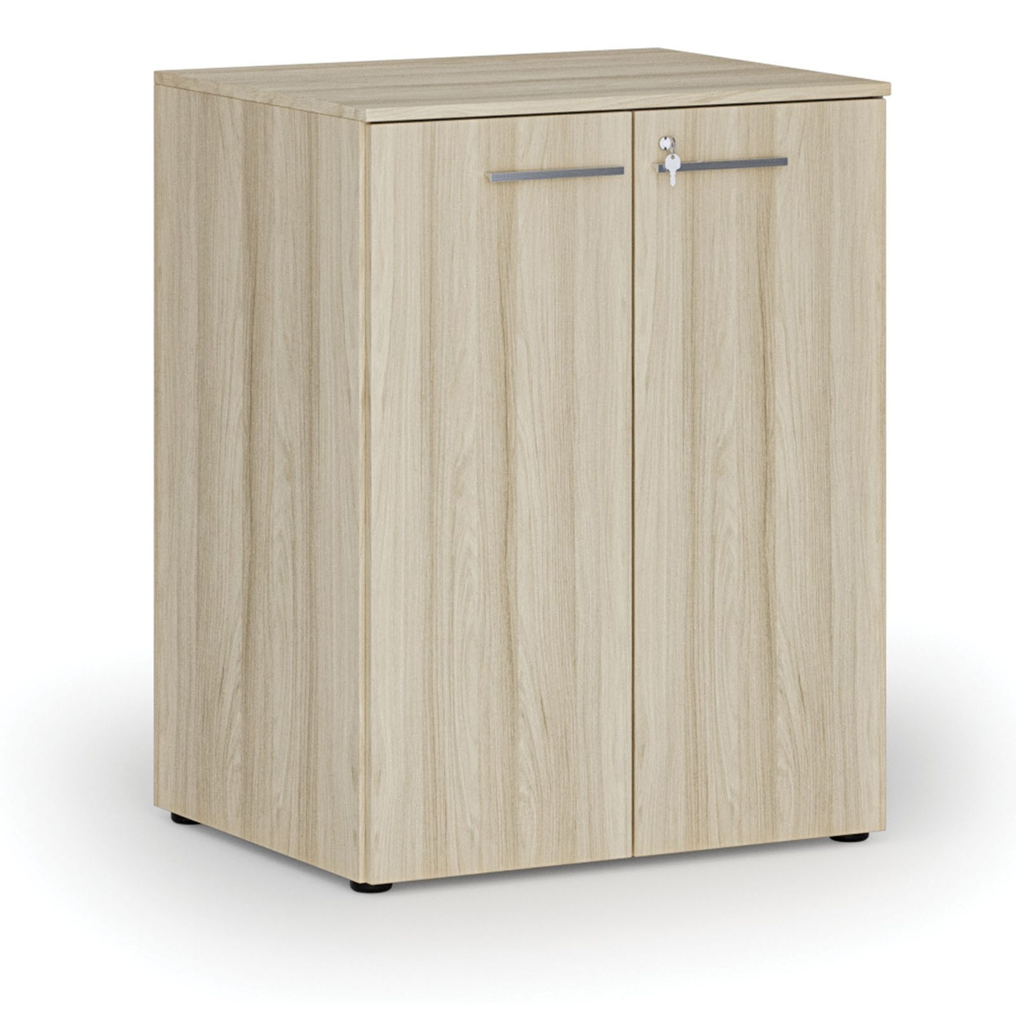 Szafa biurowa z drzwiami PRIMO WOOD, 2 półki, 800 x 640 x 1027 mm, dąb naturalny