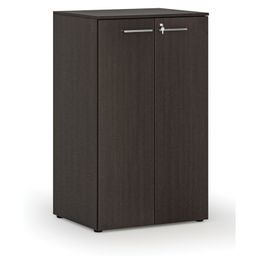 Szafa biurowa z drzwiami PRIMO WOOD, 3 półki, 800 x 640 x 1335 mm, wenge