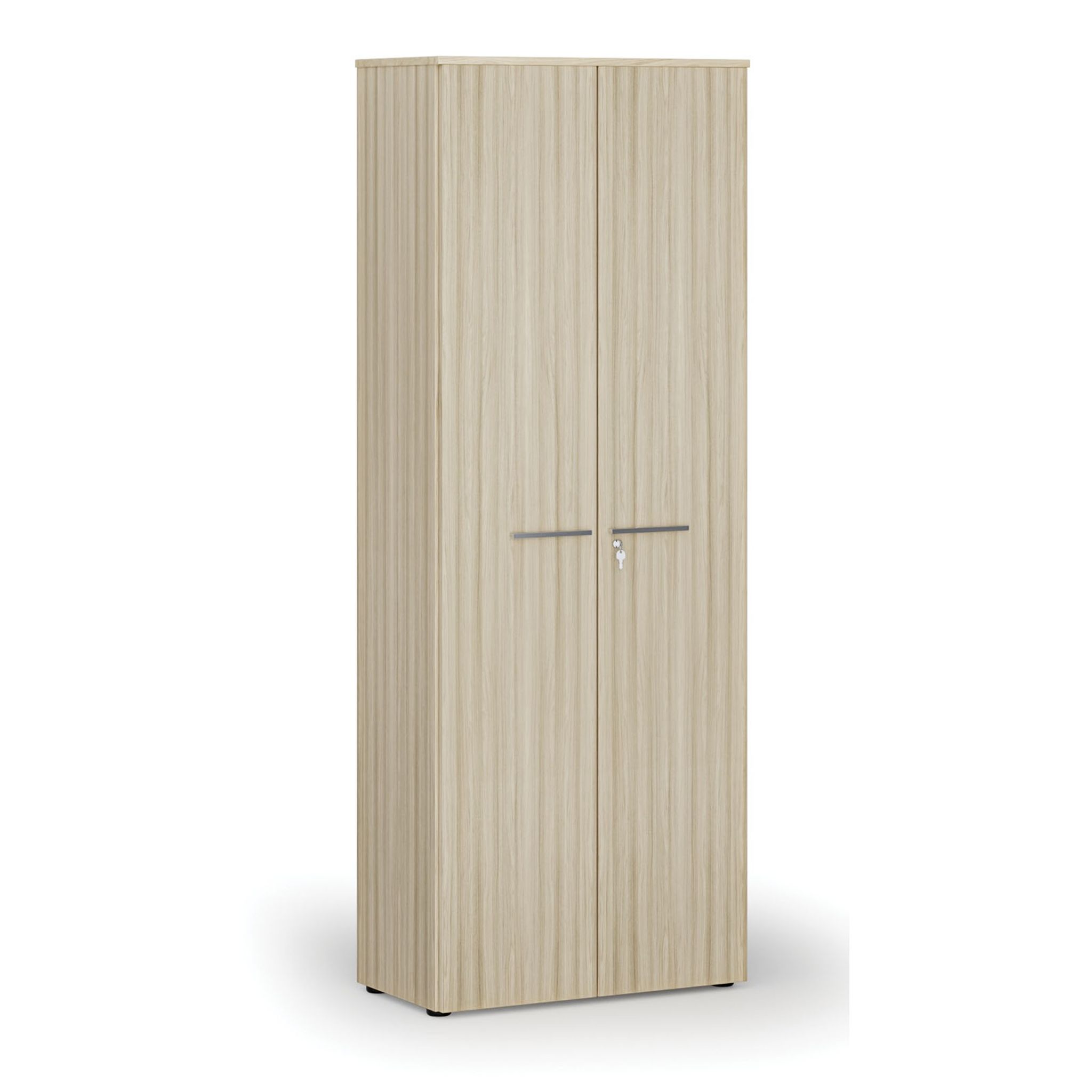 Szafa biurowa z drzwiami PRIMO WOOD, 800 x 420 x 2128 mm, dąb naturalny