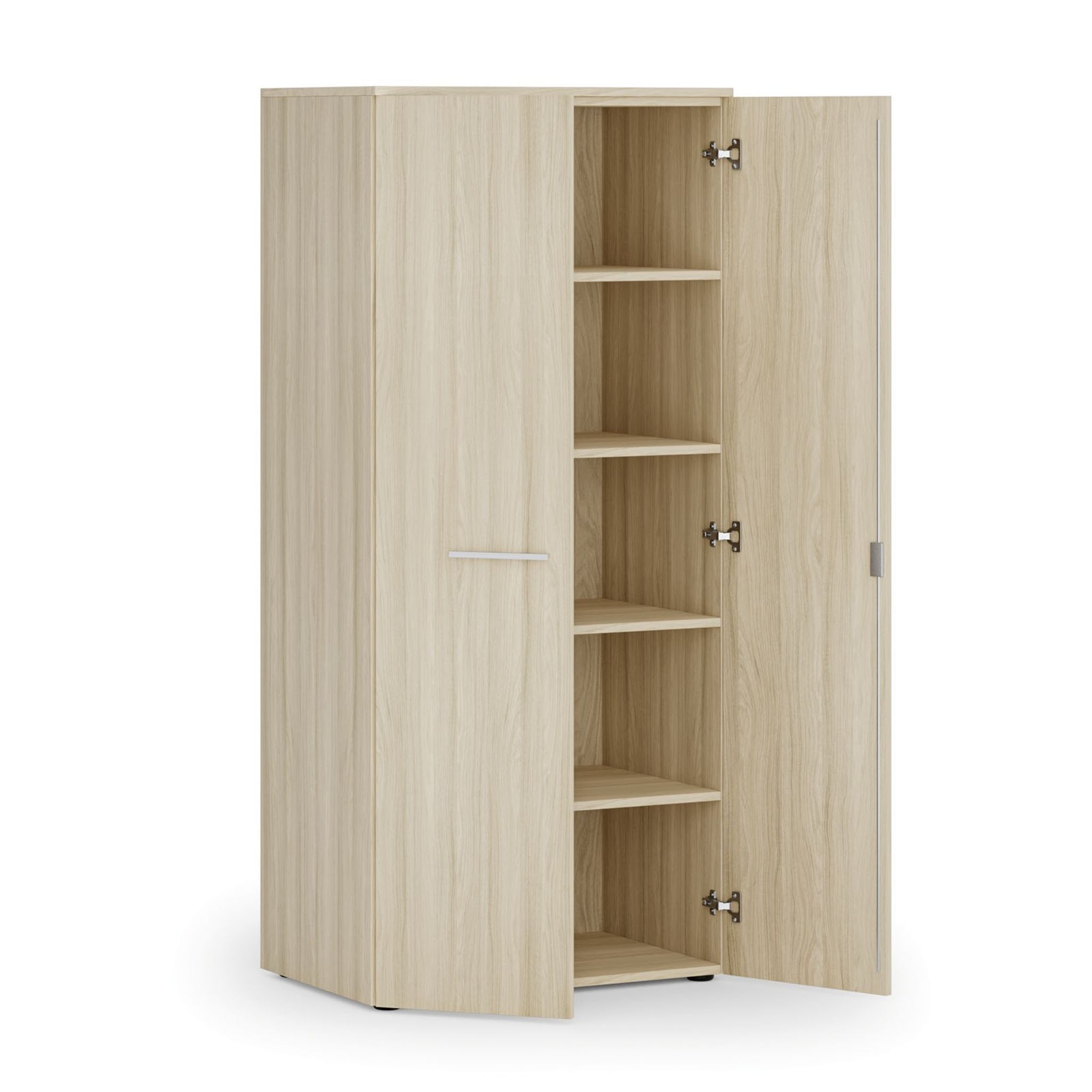 Szafa biurowa z drzwiami PRIMO WOOD, 800 x 500 x 1781 mm, dąb naturalny