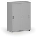 Szafa biurowa z drzwiami przesuwnymi PRIMO GRAY, 800 x 420 x 1087 mm, szary
