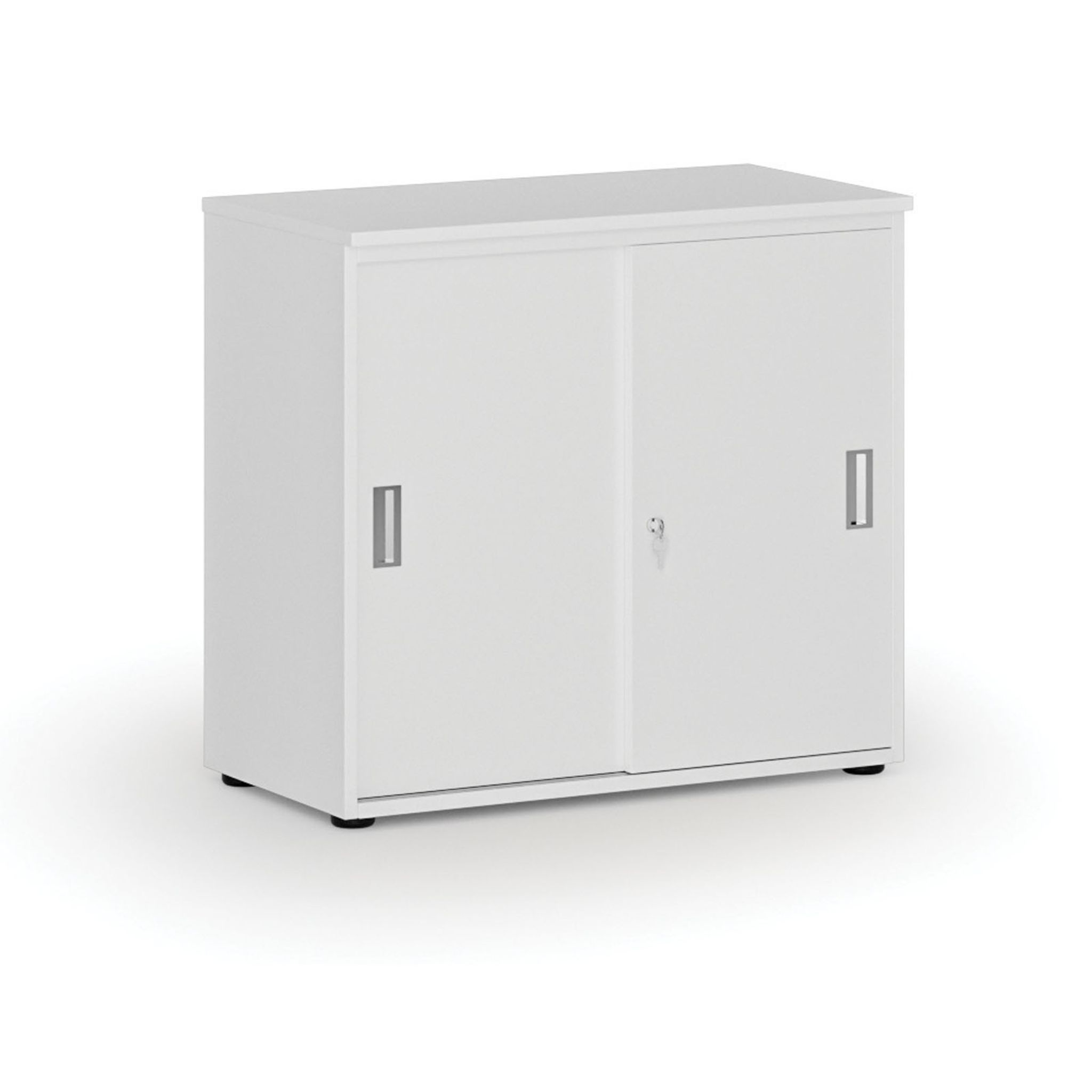 Szafa biurowa z drzwiami przesuwnymi PRIMO WHITE, 800 x 420 x 740 mm, biały