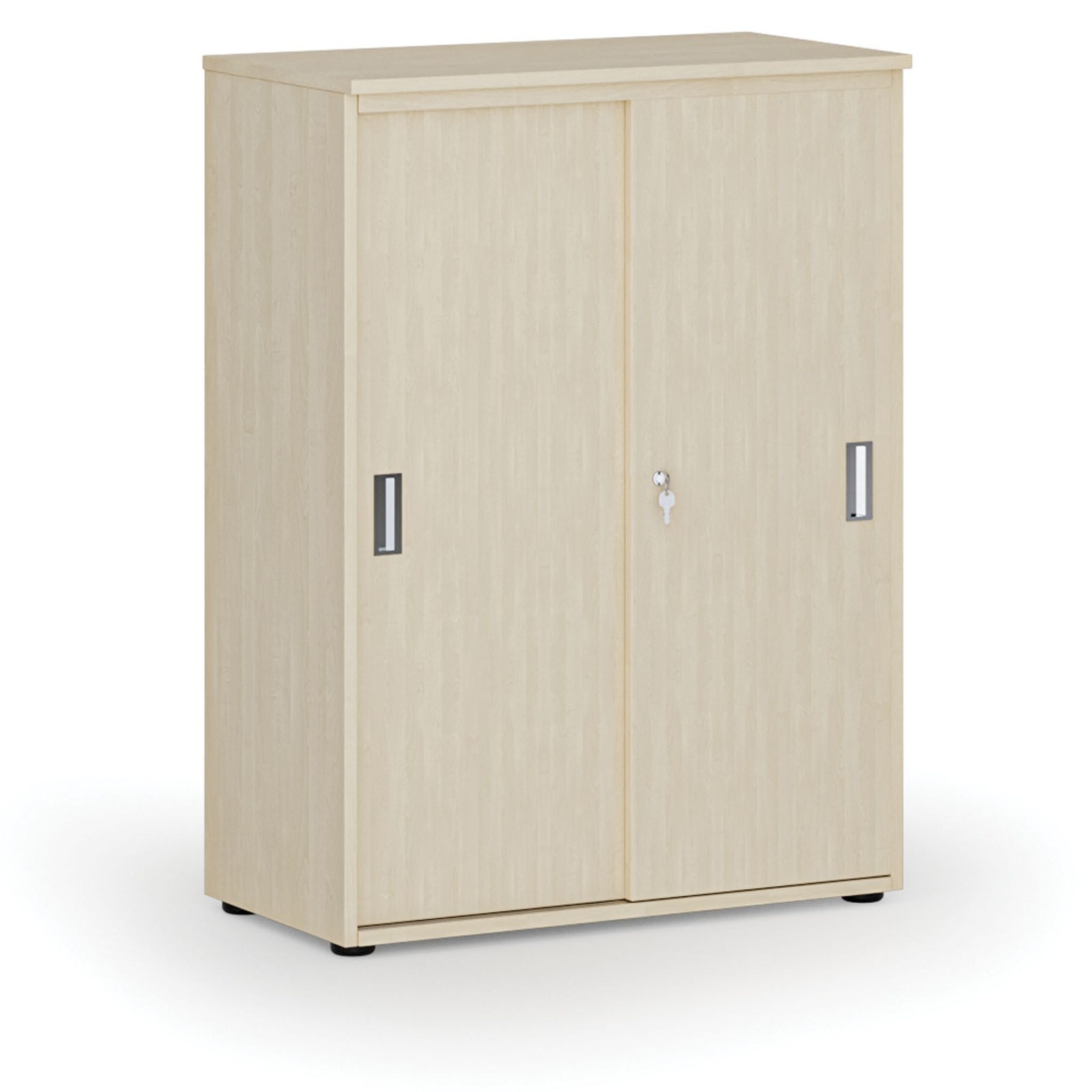 Szafa biurowa z drzwiami przesuwnymi PRIMO WOOD, 800 x 420 x 1087 mm, brzoza