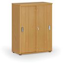 Szafa biurowa z drzwiami przesuwnymi PRIMO WOOD, 800 x 420 x 1087 mm, buk