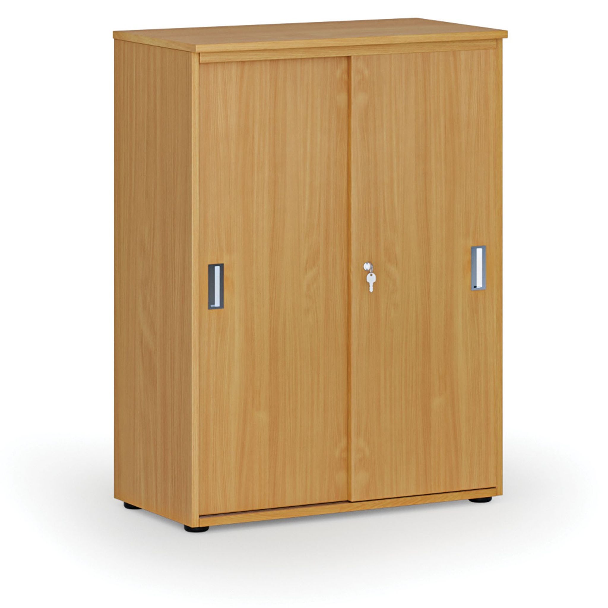 Szafa biurowa z drzwiami przesuwnymi PRIMO WOOD, 800 x 420 x 1087 mm, buk