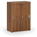 Szafa biurowa z drzwiami przesuwnymi PRIMO WOOD, 800 x 420 x 1087 mm, orzech