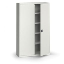 Szafa metalowa, 1950 x 1200 x 400 mm, 4 półki, szary / szary