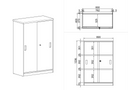 Szafa przesuwna ARRISTO LUX, 800 x 400 x 1236 mm, orzech