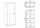 Szafa przesuwna ARRISTO LUX, 800 x 400 x 1836 mm, brzoza