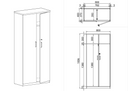 Szafa szatniowa ARRISTO LUX z wysuwanym wieszakiem, 800 x 400 x 1836 mm, orzech