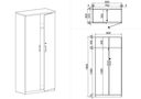 Szafa szatniowa MIRELLI z wysuwanym wieszakiem, 800 x 400 x 1800 mm, orzech