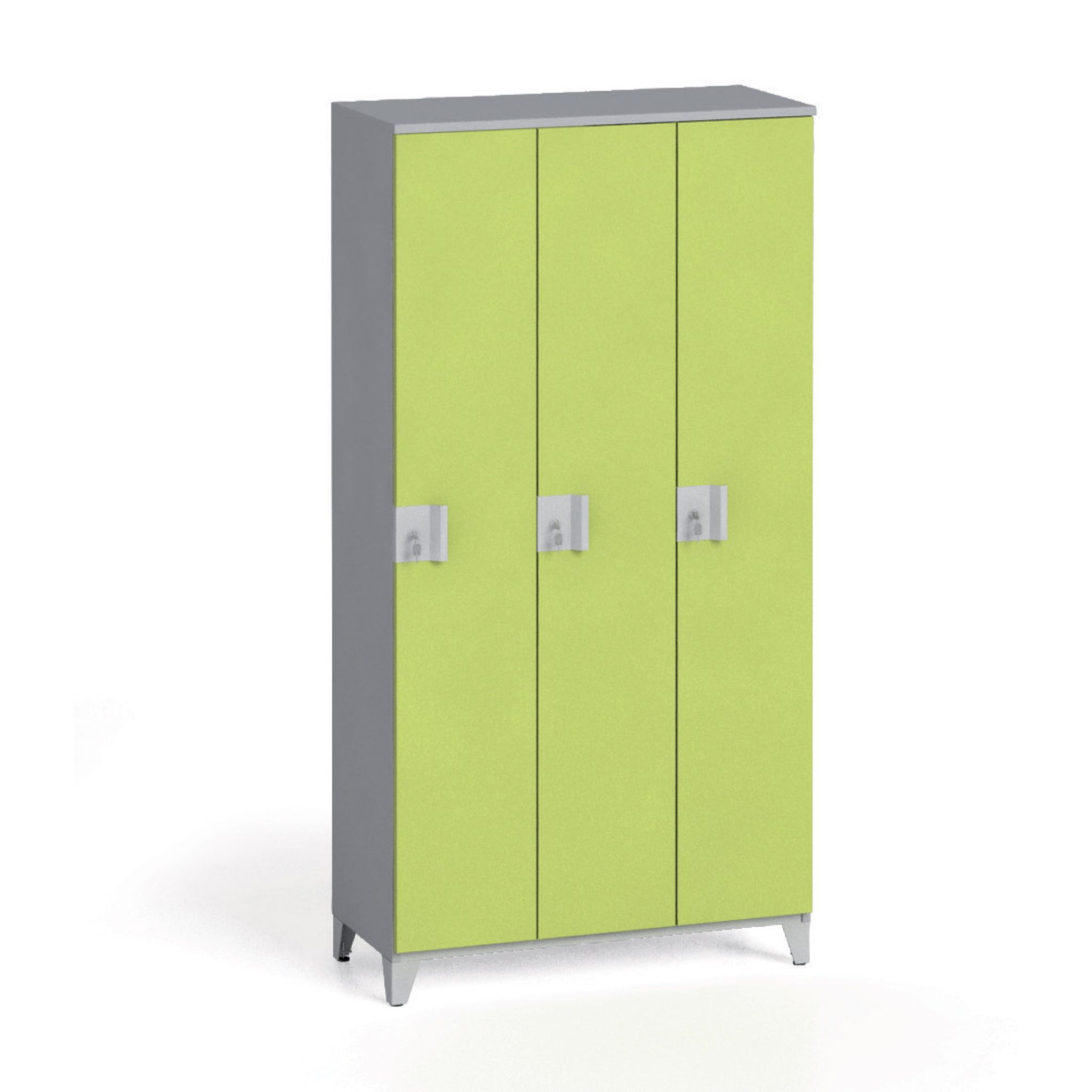 Szafa ubraniowa, 3-drzwiowa, 1750 x 900 x 400 mm, zamek obrotowy