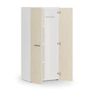 Szafa ubraniowa biurowa PRIMO WHITE, 3 półki, drążek do szafy, 1781 x 800 x 500 mm, biały/brzoza