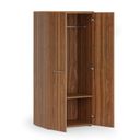 Szafa ubraniowa biurowa PRIMO WOOD, 1 półka, drążek do szafy, 800 x 500 x 1781 mm, orzech