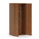 Szafa ubraniowa biurowa PRIMO WOOD, 3 półki, drążek do szafy, 800 x 500 x 1781 mm, orzech