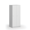 Szafa ubraniowa obniżona, 2-drzwiowa, 1500 x 600 x 500 mm, demontaż, zamek cylindryczny, drzwi laminowane, biała