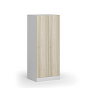Szafa ubraniowa S1 obniżona, 2-drzwiowa, 1500 x 600 x 500 mm, demontaż, zamek cylindryczny, drzwi laminowane, dąb naturalny