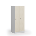 Szafa ubraniowa S1 obniżona, 2-drzwiowa, 1500 x 600 x 500 mm, demontaż, zamek obrotowy, drzwi laminowane, brzoza