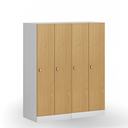 Szafa ubraniowa S1 obniżona, 2-drzwiowa, 1500 x 600 x 500 mm, demontaż, zamek obrotowy, drzwi laminowane, orzech