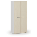 Szafa ubraniowa z wysuwem PRIMO WHITE, 800 x 420 x 1781 mm, biały/brzoza