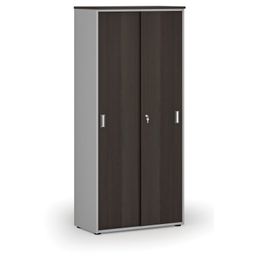 Szafa z drzwiami przesuwnymi PRIMO GRAY, 800 x 420 x 1781 mm, szary/wenge