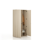 Szafka FRAME, 2 przedziały, 872 x 450 x 1735 mm, PUSH-lock, dąb naturalny