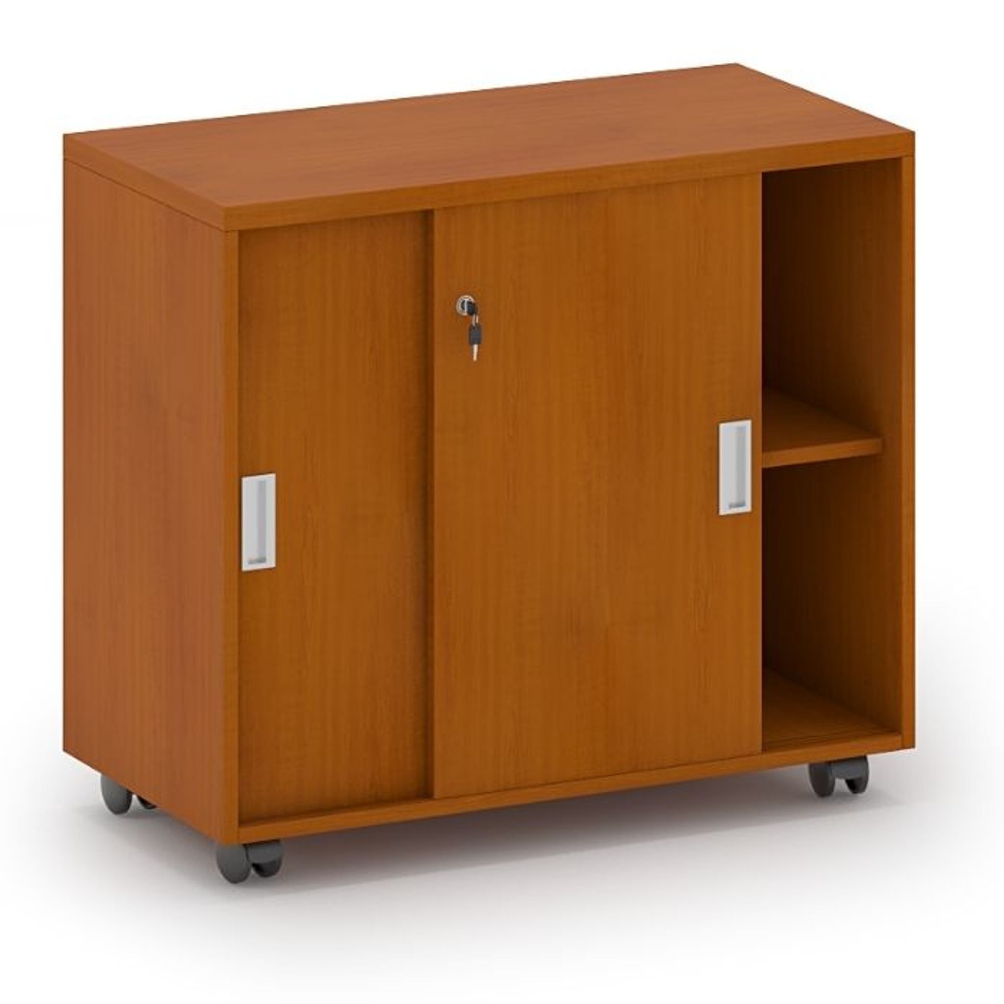 Szafka na kółkach MIRELLI 800 x 420 x 750, biały / dąb sonoma