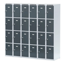 Szafka skrytkowa, 12 schowków, 1800 x 900 x 500 mm, zamek cylindryczny, drzwi czerwone