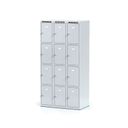Szafka skrytkowa, 12 schowków, 1800 x 900 x 500 mm, zamek cylindryczny, drzwi szare