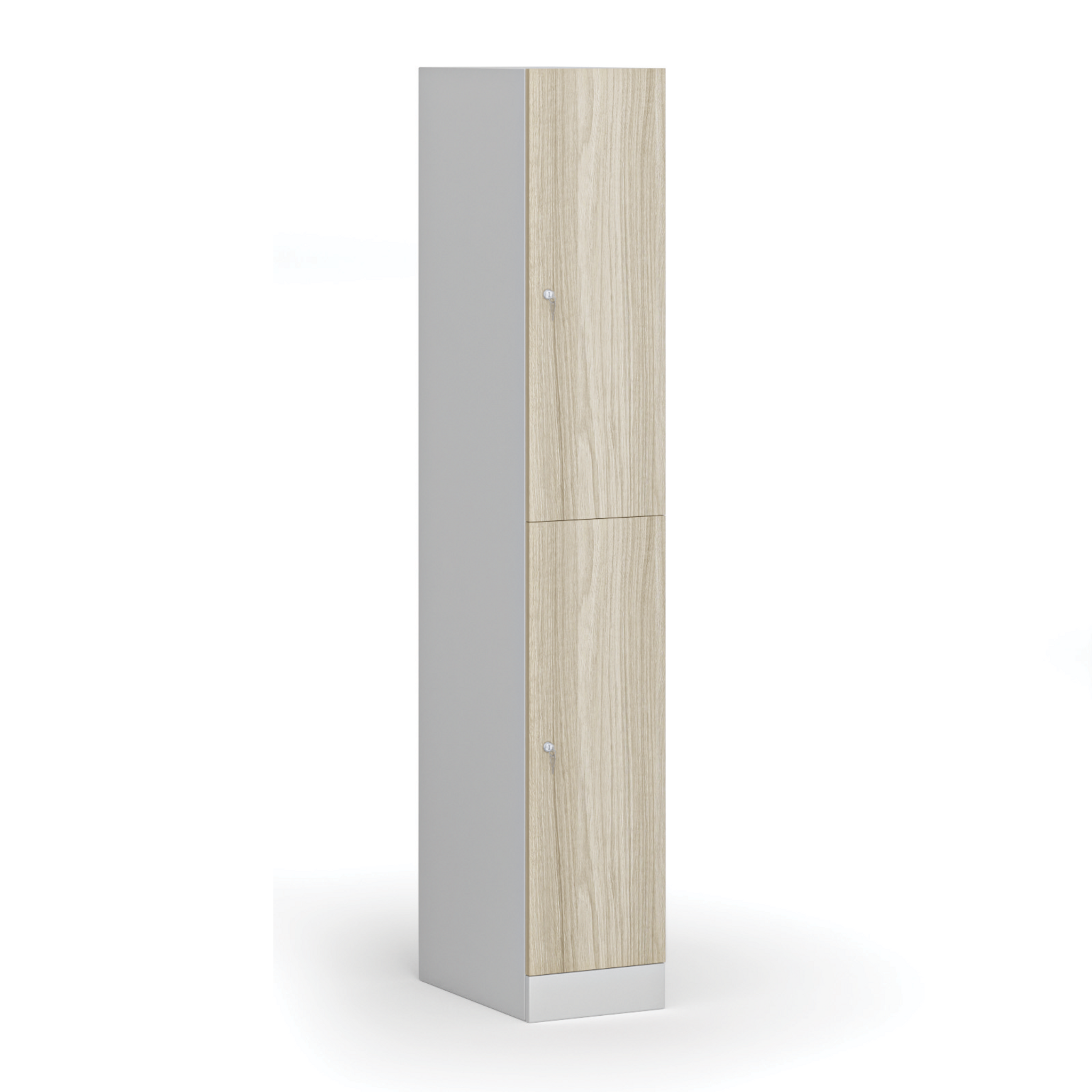 Szafka skrytkowa, 2 schowki, 1850 x 300 x 500 mm, demontaż, zamek cylindryczny, drzwi laminowane