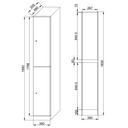 Szafka skrytkowa, 2 schowki, 1850 x 300 x 500 mm, zamek RFID, drzwi laminowane, biała